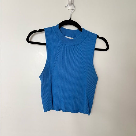 MANGO Cropped Sleeveless Ribbed Top - Picture 1 of 2